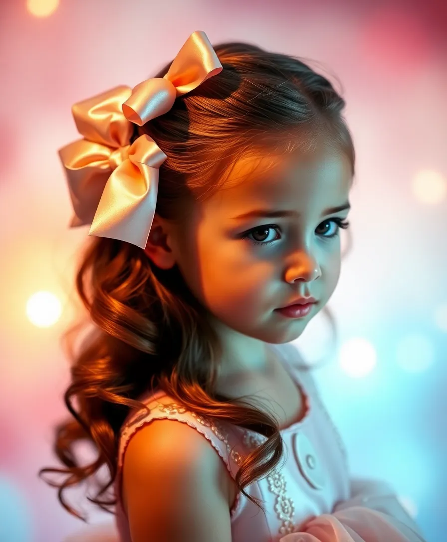 22 Enchanting Princess Hairstyles for Kids That Will Make Her Feel Like Royalty! - 20. Shiny Satin Bows