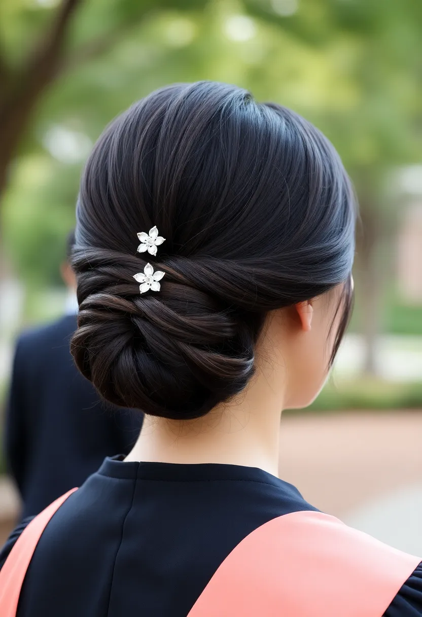 20 Trendy Graduation Hairstyles You Need to Try (Especially #5!) - 1. Elegant Low Bun