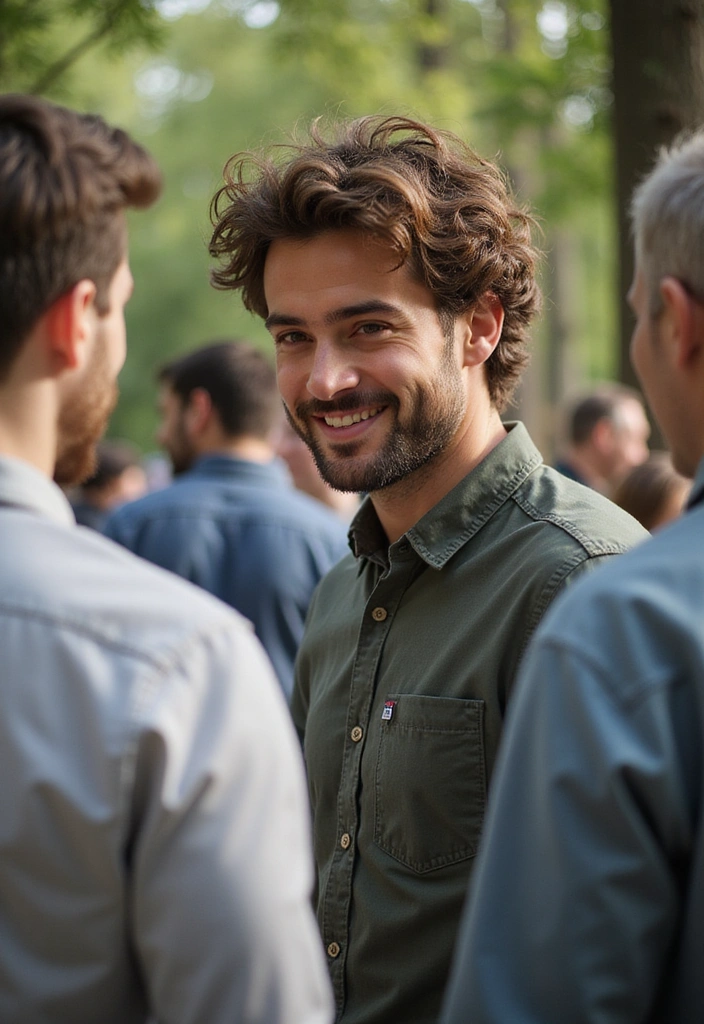 21 Curly Hairstyles for Men That Will Turn Heads (You Won't Believe #15!) - 10. Natural Curls with a Side Part